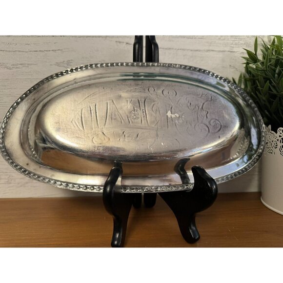 Bread Monarch Plate Brand Oval Tray Vintage Metal Serving Tray 1960s MCM - Picture 4 of 5
